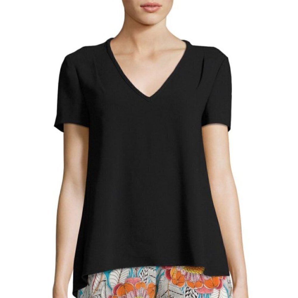 Trina Turk Floramaria S/S Cut-Out Shoulder Top